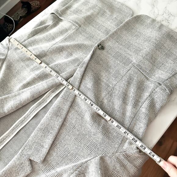 Loft Gray Plaid Knit Blazer Cardigan Women's Size XXL single button closure‎ - Picture 10 of 11